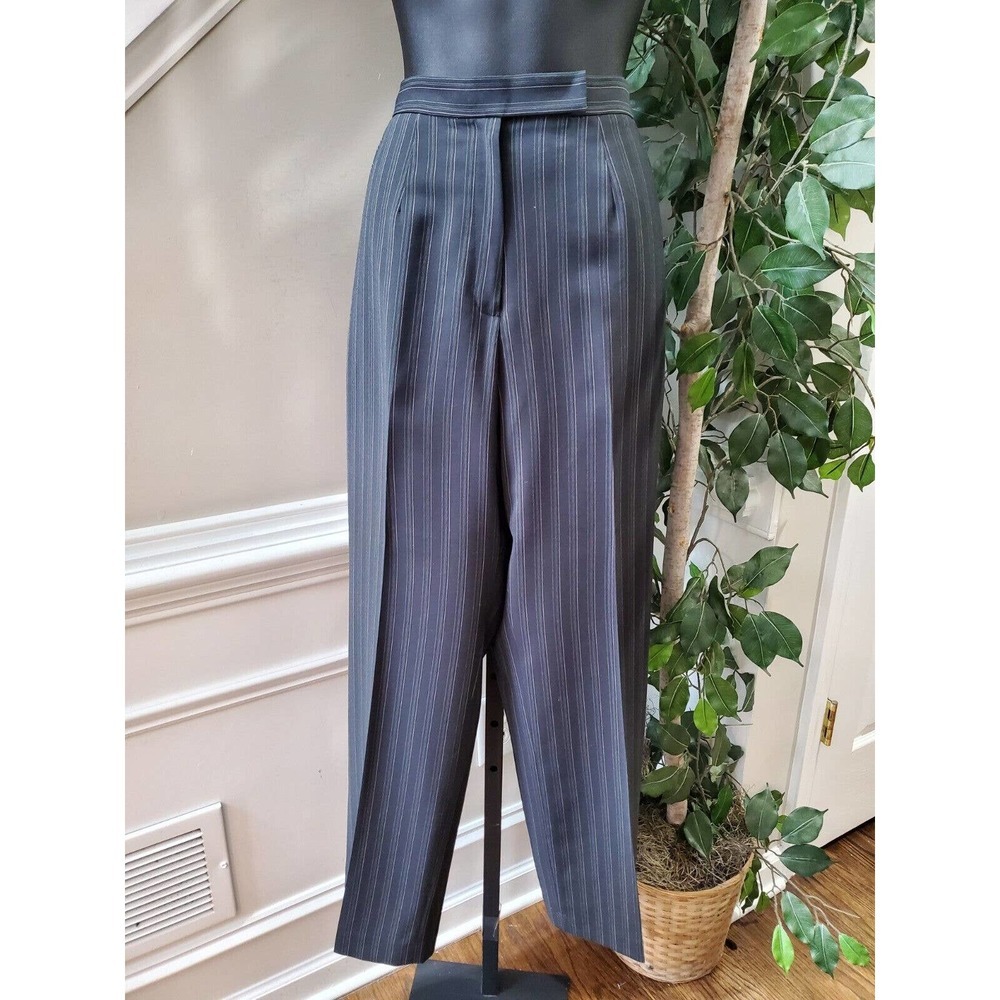 Kasper Women Black Polyester Single Breasted Blazer & Pant 2 Pc's Suit Size 10P - Picture 2 of 16